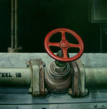 Картина под названием "Metallurgia 3" - Giorgio Cavalieri, Подлинное произведение искусства, Масло