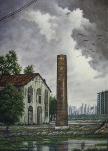 Painting titled "'Mistery out of the…" by Giorgio Cavalieri, Original Artwork, Oil Mounted on Wood Panel