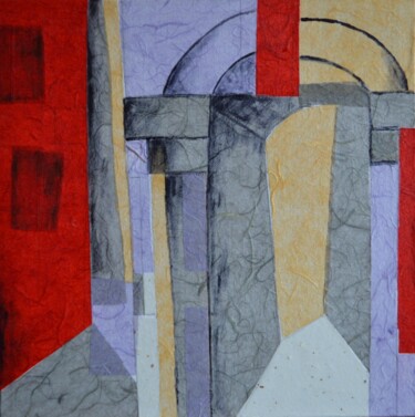 Collagen mit dem Titel "Portico di carta" von Giorgio Corso, Original-Kunstwerk, Acryl