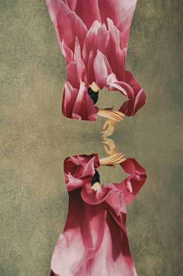 Arte digitale intitolato "flower reflection" da Giorgio Di Fini, Opera d'arte originale, Fotomontaggio