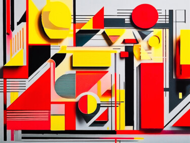 "black, red, yellow…" başlıklı Dijital Sanat Giorgio Gerardi tarafından, Orijinal sanat, AI tarafından oluşturulan görüntü