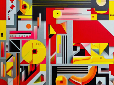 Digitale Kunst mit dem Titel "black, red, yellow…" von Giorgio Gerardi, Original-Kunstwerk, KI-generiertes Bild