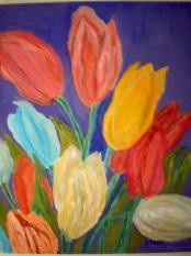 Peinture intitulée "les tulipes" par Giorgio, Œuvre d'art originale