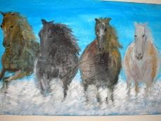 Peinture intitulée "chevaux en liberté" par Giorgio, Œuvre d'art originale