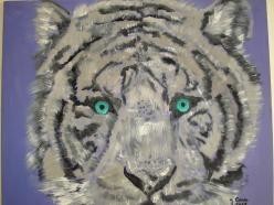 Peinture intitulée "tigre blanc" par Giorgio, Œuvre d'art originale