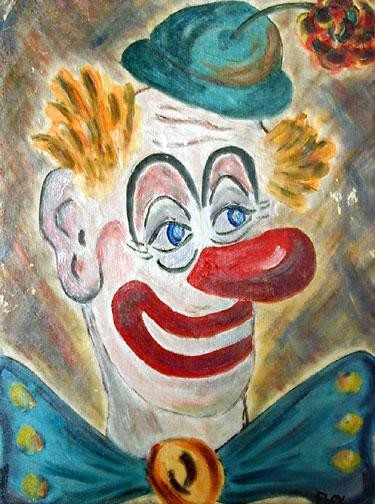 Peinture intitulée "tete de clow" par Giorgio, Œuvre d'art originale