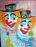 Peinture intitulée "clowns" par Giorgio, Œuvre d'art originale