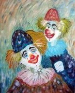 Peinture intitulée "clowns en folie" par Giorgio, Œuvre d'art originale