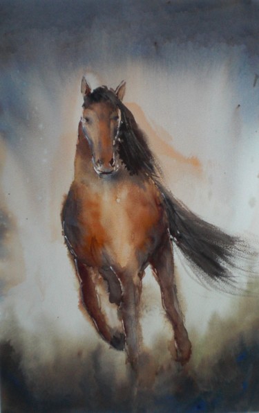 Painting titled "horse" by Giorgio Gosti, Original Artwork, Watercolor