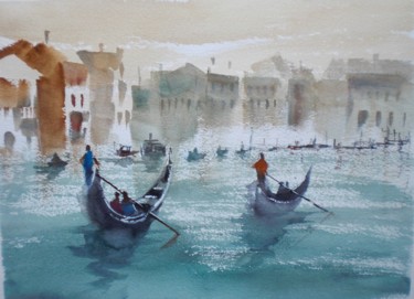 Ζωγραφική με τίτλο "Venice 10" από Giorgio Gosti, Αυθεντικά έργα τέχνης, Ακουαρέλα