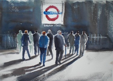 Pintura titulada "London metro station" por Giorgio Gosti, Obra de arte original, Acuarela