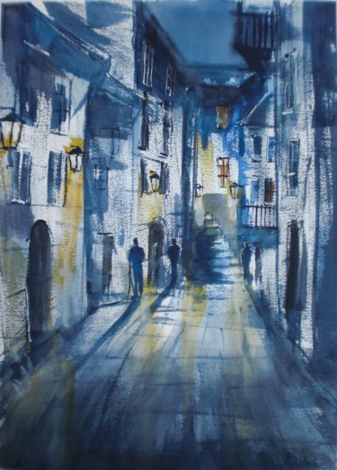 Painting titled "an imaginary city 4-" by Giorgio Gosti, Original Artwork, Watercolor