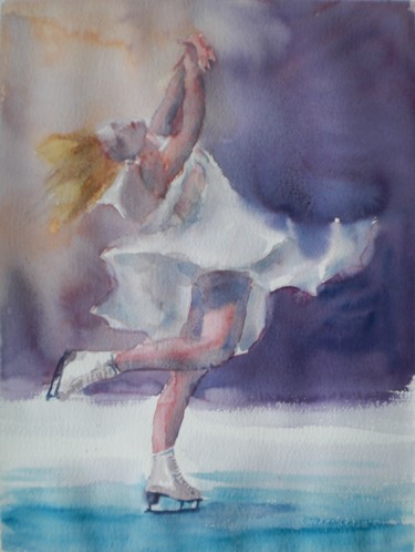 Painting titled "skater" by Giorgio Gosti, Original Artwork, Watercolor