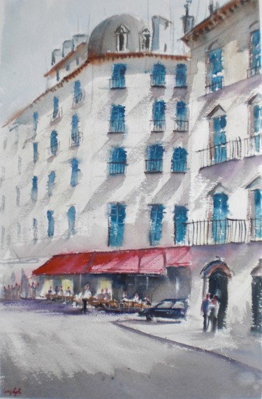 Peinture intitulée "Paris" par Giorgio Gosti, Œuvre d'art originale, Aquarelle