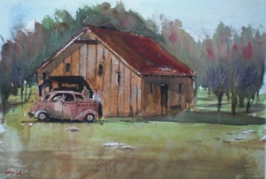 Painting titled "old car" by Giorgio Gosti, Original Artwork, Watercolor