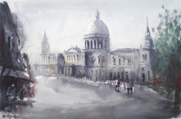 Painting titled "an imaginary city 11" by Giorgio Gosti, Original Artwork, Watercolor