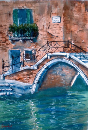 Peinture intitulée "Venice 58" par Giorgio Gosti, Œuvre d'art originale, Aquarelle