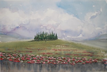 제목이 "Tuscan countryside 2"인 미술작품 Giorgio Gosti로, 원작, 수채화