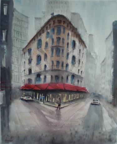 Painting titled "New York New York 2" by Giorgio Gosti, Original Artwork, Watercolor