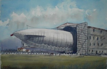 Painting titled "classe "N" airship" by Giorgio Gosti, Original Artwork, Watercolor