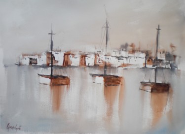 Painting titled "boats 13" by Giorgio Gosti, Original Artwork, Watercolor