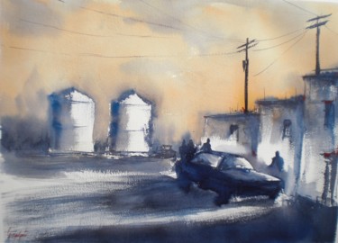 Painting titled "lights and shadows" by Giorgio Gosti, Original Artwork, Watercolor