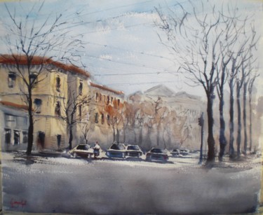 Pintura titulada "Bologna street scene" por Giorgio Gosti, Obra de arte original, Acuarela