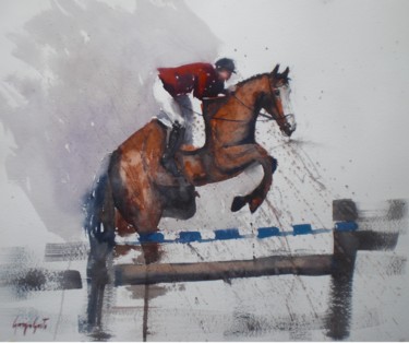 Peinture intitulée "horses 4" par Giorgio Gosti, Œuvre d'art originale, Aquarelle