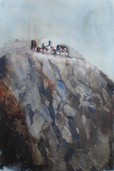 Painting titled "the Balze - Volterr…" by Giorgio Gosti, Original Artwork, Watercolor