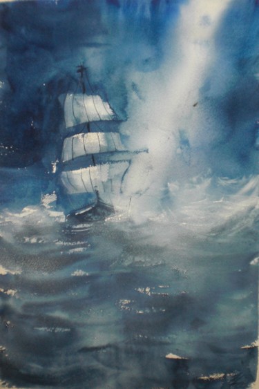 Peinture intitulée "boats 21" par Giorgio Gosti, Œuvre d'art originale, Aquarelle