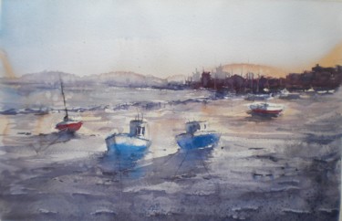 Painting titled "boats 22" by Giorgio Gosti, Original Artwork, Watercolor