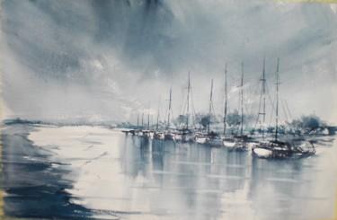 Painting titled "boats 23" by Giorgio Gosti, Original Artwork, Watercolor