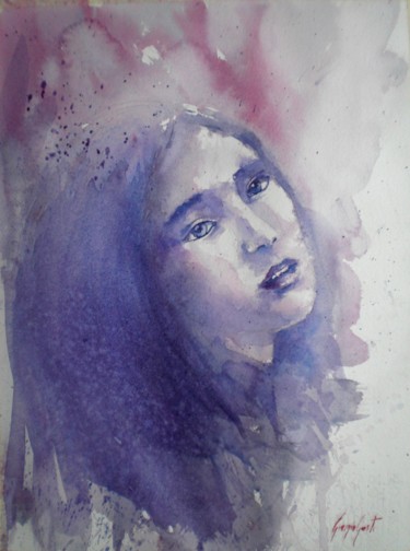 Painting titled "young girl 3" by Giorgio Gosti, Original Artwork, Watercolor