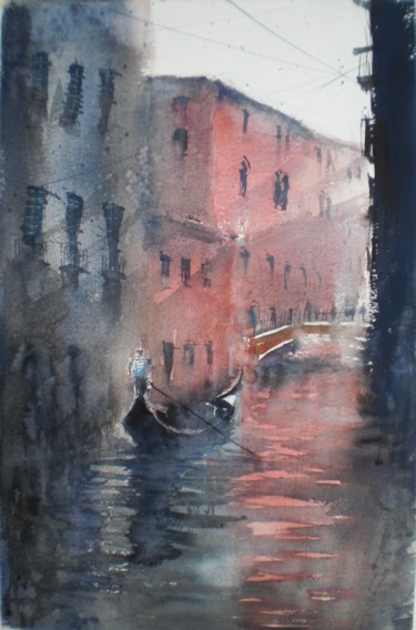 Ζωγραφική με τίτλο "Venice 73" από Giorgio Gosti, Αυθεντικά έργα τέχνης, Ακουαρέλα
