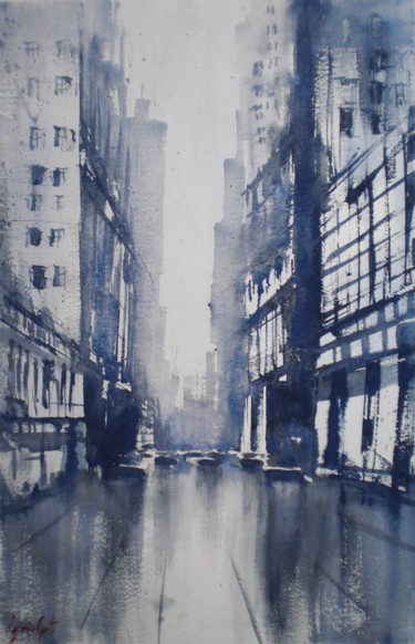Malerei mit dem Titel "New York New York 6" von Giorgio Gosti, Original-Kunstwerk, Aquarell