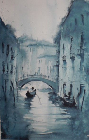 Painting titled "Venice 75" by Giorgio Gosti, Original Artwork, Watercolor