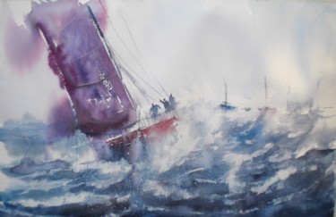 Painting titled "boats 29" by Giorgio Gosti, Original Artwork, Watercolor