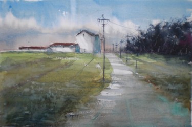 Painting titled "Tuscan countryside 5" by Giorgio Gosti, Original Artwork, Watercolor