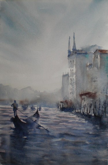 Pintura intitulada "Venice 78" por Giorgio Gosti, Obras de arte originais, Aquarela