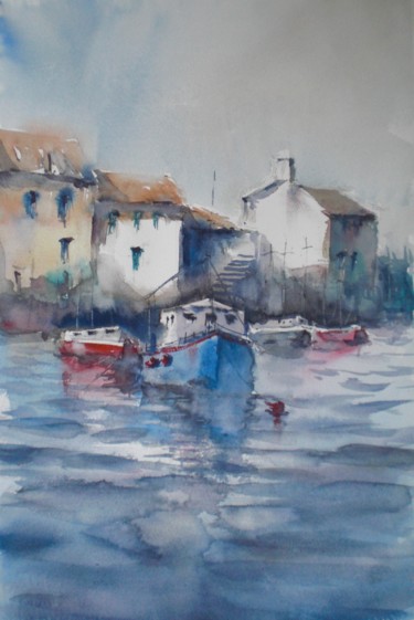 Ζωγραφική με τίτλο "boats 41 #ArtistSup…" από Giorgio Gosti, Αυθεντικά έργα τέχνης, Ακουαρέλα