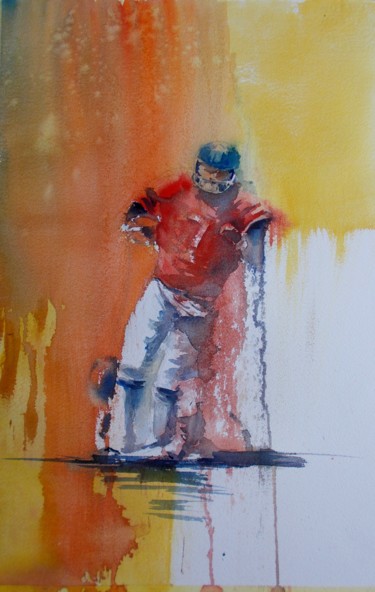 Painting titled "the tackle #artists…" by Giorgio Gosti, Original Artwork, Watercolor