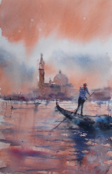 Pintura intitulada "Venice 87" por Giorgio Gosti, Obras de arte originais, Aquarela