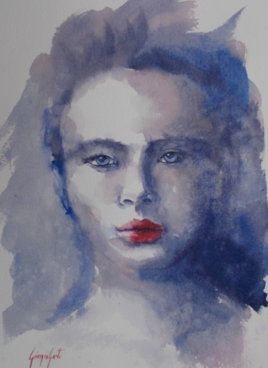 Painting titled "young girl 21" by Giorgio Gosti, Original Artwork, Watercolor
