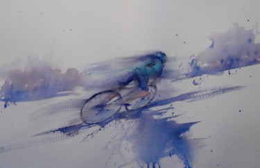 Pintura intitulada "cycling 3" por Giorgio Gosti, Obras de arte originais, Aquarela