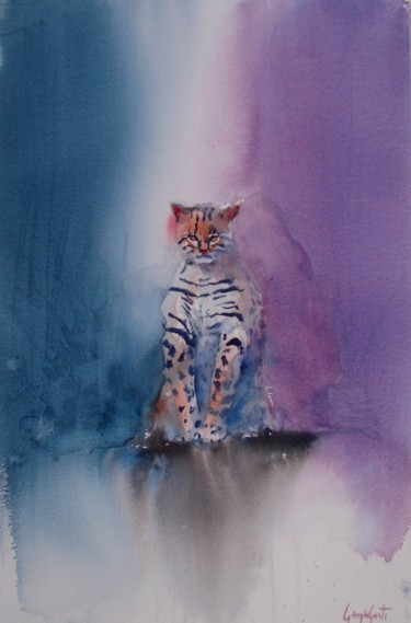 Pintura intitulada "cheetah 2" por Giorgio Gosti, Obras de arte originais, Aquarela