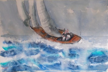 Painting titled "boats 54" by Giorgio Gosti, Original Artwork, Watercolor