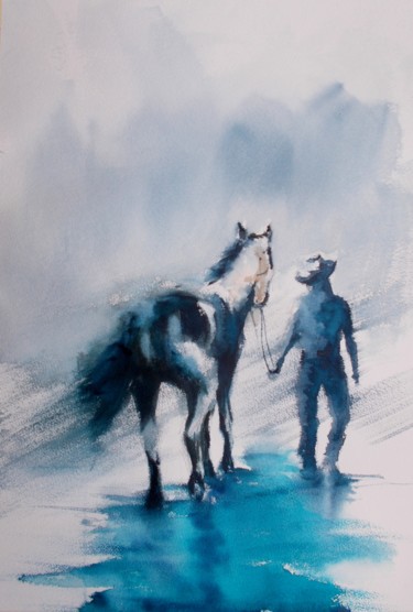 "cowgirl 2" başlıklı Tablo Giorgio Gosti tarafından, Orijinal sanat, Suluboya