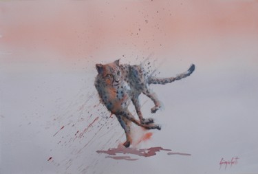 Peinture intitulée "cheetah 6" par Giorgio Gosti, Œuvre d'art originale, Aquarelle