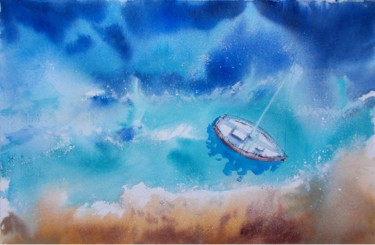 Painting titled "boats 57" by Giorgio Gosti, Original Artwork, Watercolor