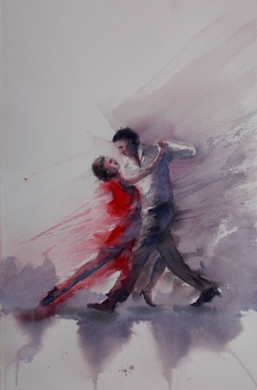 Pittura intitolato "tango 2" da Giorgio Gosti, Opera d'arte originale, Acquarello